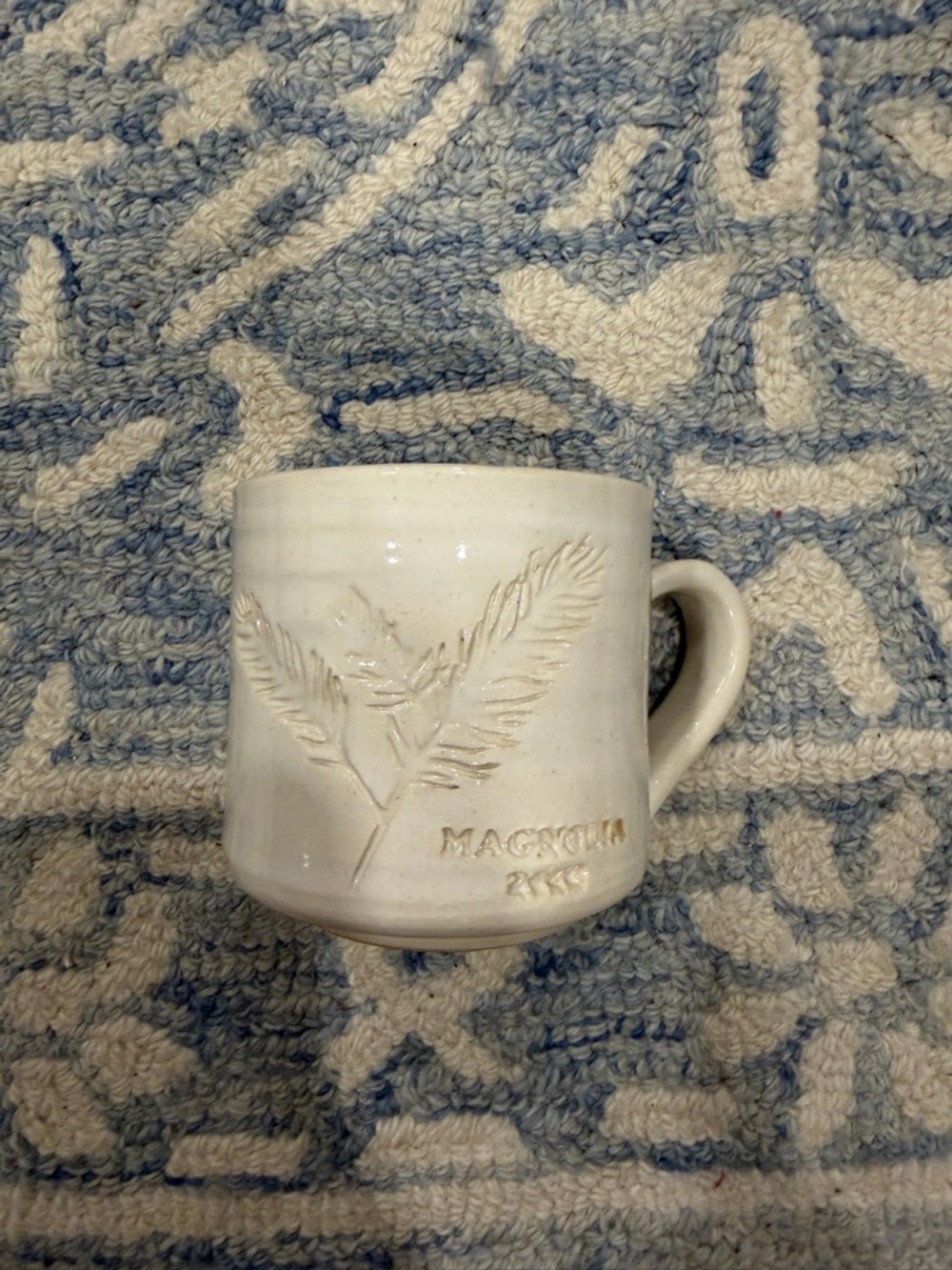 Magnolia Black Oak Cream Colored Pottery Mug